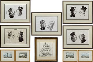 Double Faces Series (French, 1847) Lithograph Assortment