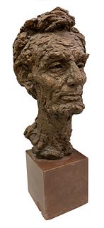 (After) Robert Berks (American, 1922-2011) Abraham Lincoln Clay Bust