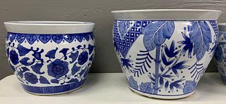 Asian Style Blue and White Planters