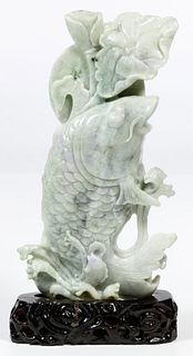 Chinese Jadeite Jade Fish Carving