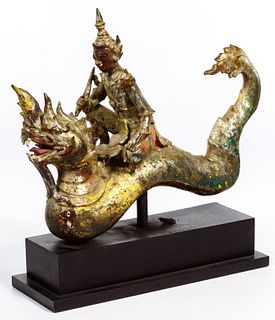 Thailand Naga Dragon Serpent Bronze Statue