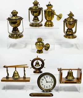 Nautical Brass Bell and Oil Lantern Assortment