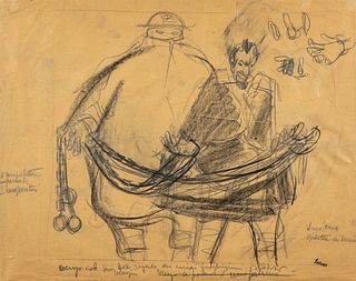 Mario Sironi (Sassari 1885-Milano 1961)  - Study for figures, around 1937