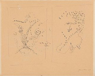 Lucio Fontana (Rosario di Santa Fè 1899-Varese 1968)  - Disegno piccolo bianco e nero, 1949