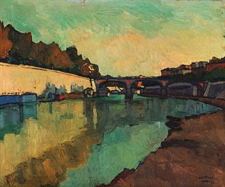 Angelo Savelli (Pizzo 1911-Brescia 1995)  - Tevere bridge, 1945