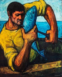 Franz Ficara (Reggio Calabria 1926-Milano 1994)  - Fisherman, 1959