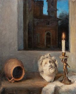 Aurelio Bulzatti (Argenta 1954)  - Still life with candle, 1985