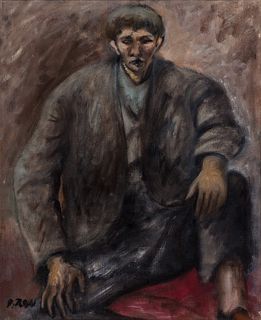 Ottone Rosai (Firenze  1895-Ivrea 1957)  - Seated man, around 1948