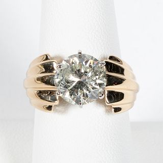 4.02ct DIAMOND & 14K YELLOW GOLD SOLITAIRE RING