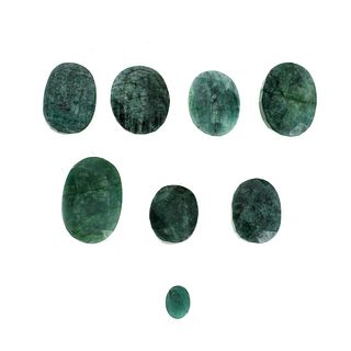Eight (8) Large Emerald Gemstones