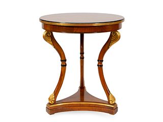 A French Empire Style Mahogany and Parcel Gilt Side Table