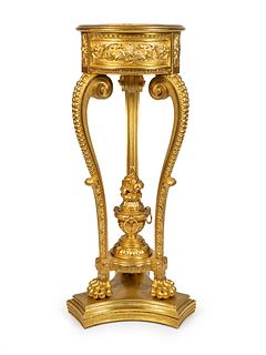 A Neoclassical Style Giltwood Jardiniere Stand Height 44 1/2 inches.