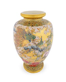 A Satsuma Porcleain Vase Height 19 inches.