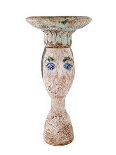 A Contemporary Ceramic Sculpture Height 22 1/4 inches.