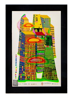 Friedensreich Hundertwasser  (Austrian, 1928-2000) Good Morning City Bleeding Town