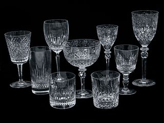 An Assorted Collection of Crystal Stemware Height of tallest 9 1/2 inches.