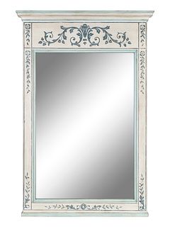 A Provincial Style Painted Pier Mirror Height 52 x width 35 inches.