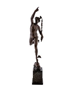 A Bronze Model of Mercury after Giambologna Height of bronze 24 1/2 inches. 
