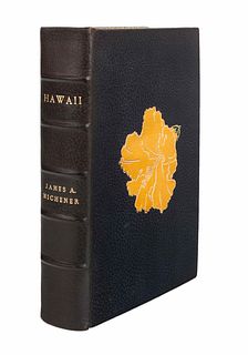 [MONASTERY HILL BINDING]. MICHENER, James A. (1907-1997). Hawaii. New York: Random House, [1959]. 