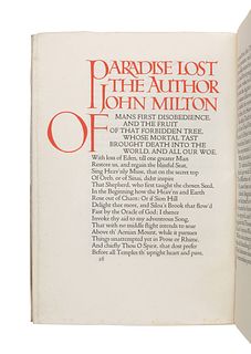 [DOVES PRESS]. MILTON, John (1608-1674). Paradise Lost [and] Paradise Regained. Hammersmith: The Doves Press, 1902, 1905. 