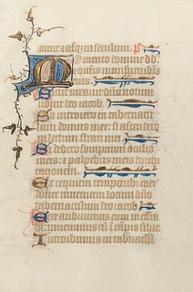 [MANUSCRIPT]. Single manuscript leaf from a Psalter and Litany, [England], ca 1420-1440.
