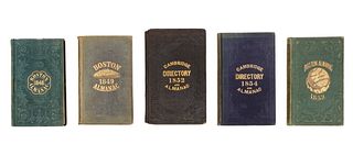 [BOSTON]. A group of 8 maps and directories for Boston and Cambridge, comprising:  