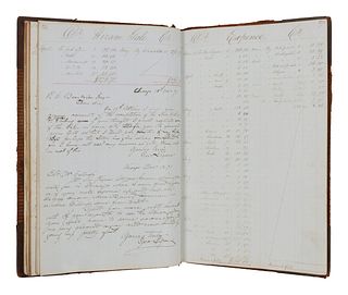 [CHICAGO HISTORY - CHICAGO FIRE]. MANUSCRIPT LEDGER of D. Clark and Company, Chicago, 1849-1873.