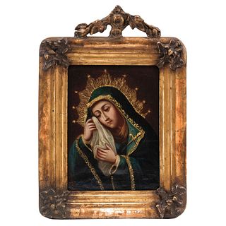 Our Lady of Sorrows. 18th Century. Oil on canvas. 8.8 x 11.8" (22.5 x 30 cm).