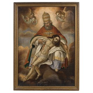 Compassio Patris. Mexico, 18th century. Oil on canvas. 29.9 x 20.4" (76 x 52 cm)