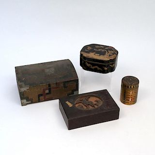 (5pc) MISC DECORATED WOODEN BOXES