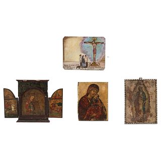 Lot of Four Religious Images. 19th century.