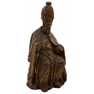 God. 18th century. Carved wood. 20.6" (52.5 cm) tall