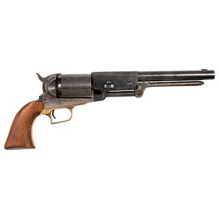 Revolver. USA, 20th century. COLT, NAVY DRAGON model. With a wooden handle and engraving on the cylinder.
