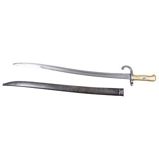 Pair of Sables. A) Sable, 19th century. Steel blade. Dated "1847". B) Sable-Bayonet, France, 19th century. Steel blade
