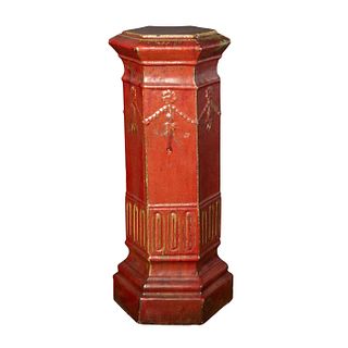 CONTEMPORARY CHINESE EARTHENWARE STAND, OX BLOOD