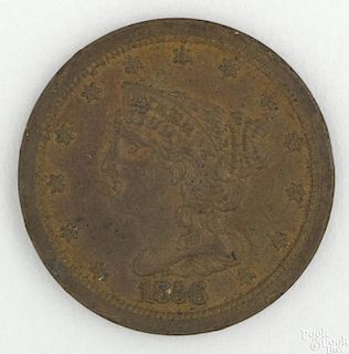 Half cent, 1856, AU-UNC.