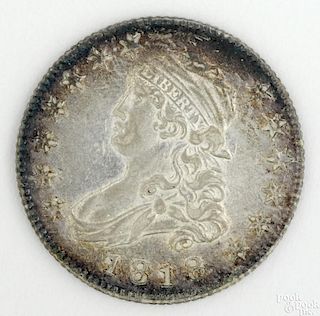 Cap Bust quarter, 1818, XF.