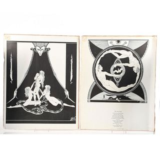 TWO PRINTS OF DRAWINGS BY CARDWELL S. HIGGINS