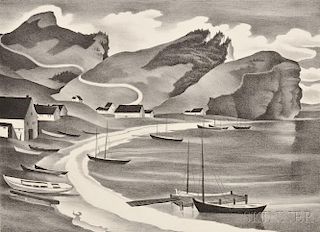 Vera Andrus (American, 1896-1979)      Two Quebec Shore Views:  Les Trois Soeurs