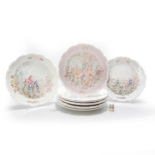 11 ROYAL ALBERT THE WIND IN THE WILLOWS PLATES & THIMBLE
