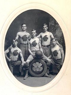 Antique Framed Photo of Hiyawatha Warriors Basketball Team, Painesville OH 1917