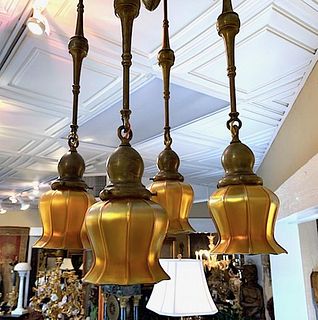 Quezel Four Light Hanging Fixture and Pair Matching Sconces