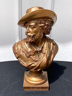 Cast Metal Bust of Peter Paul Rubens, c.1900