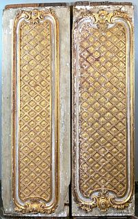 Pair of German Carved and Gilded Wood Boiserie Panels, 18thc.