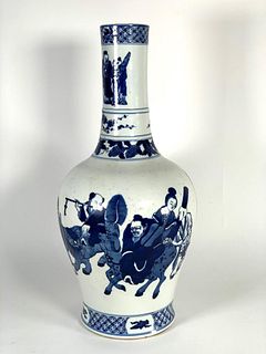 Chinese Qing Qianlong Style Blue and White Porcelain Vase