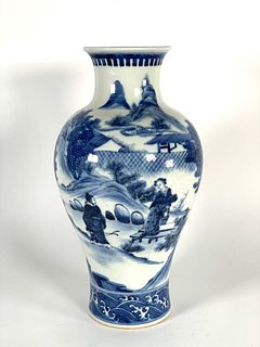 Chinese Qing Daoguang Style Blue and White PorcelainVase