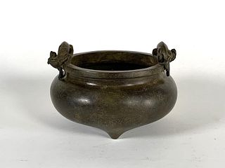 Chinese Qing Style Bronze Tripod Censer