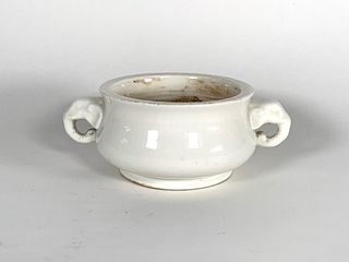 Chinese Qing Style Blanc de Chine Glaze Porcelain Censer
