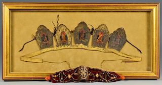 Tibetan Buddhist Crown Ringga & Tibetan Bone Bracelet