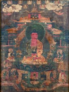 Red Buddha Amitabha Thangka Painting, ca. 17th cen.